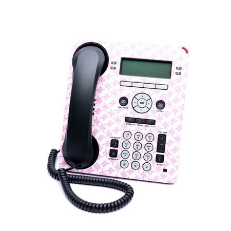 DESK PHONE DESIGNS A9504 Cover-Pink Ribbons A9504WHT36P555B
